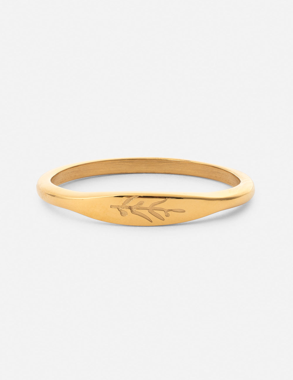 Elevated Faith Gold Ring with Olive Branch Design for Christian Jewelry Enthusiasts