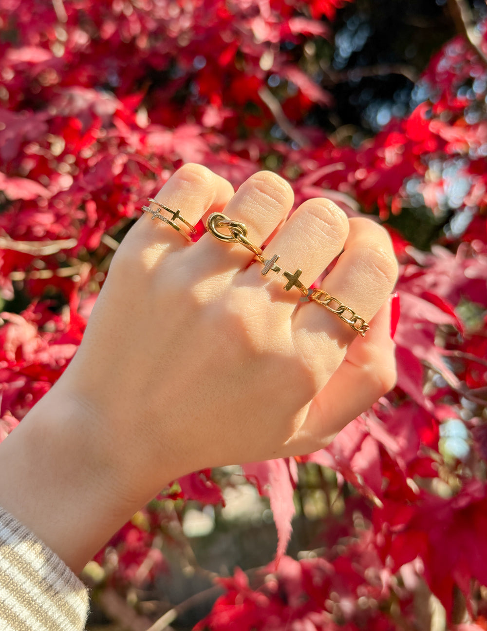 Elevated Faith Gold Rings Set featuring Cross Designs for Christian Jewelry Lovers