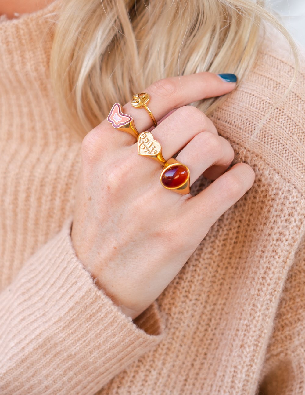 Elevated Faith Christian Jewelry Ring Set with Colorful Designs and Unique Shapes