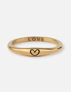 Elevated Faith Gold Ring with Heart Design and Love Engraving, perfect Christian Jewelry