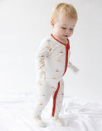 Elevated Faith Christian Kids Apparel featuring a sailboat pattern on a cozy onesie for infants