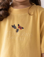 Yellow Elevated Faith Kids T-Shirt with 'Better Days Ahead' and Butterfly Design, perfect Christian Kids Apparel