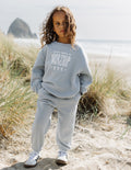 Elevated Faith Kids Sweatpant in Light Blue with I Was Made to Worship Design for Christian Kids Apparel