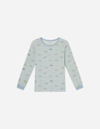 Light Blue Elevated Faith Kids Pajama with Colorful Cloud Patterns, perfect Christian Kids Apparel