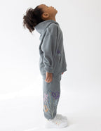 Elevated Faith Kids Sweatpant in Gray with Colorful Floral Design for Christian Kids Apparel