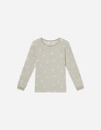 Elevated Faith Kids Pajama Top in Soft Grey with Dove Pattern for Christian Kids Apparel