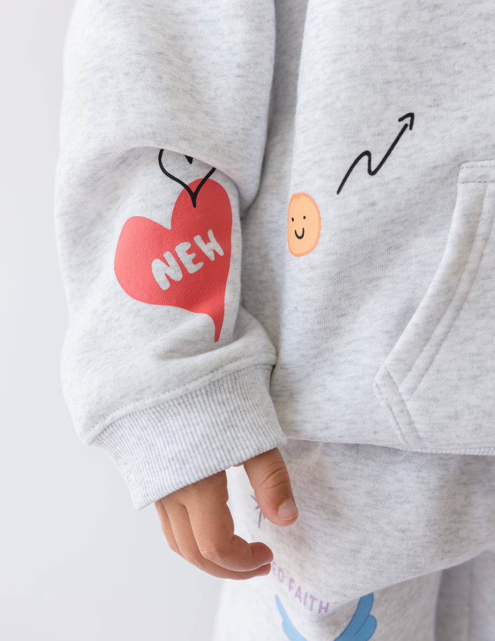 Gray kids hoodie from Elevated Faith featuring colorful graphics, perfect for Christian Kids Apparel