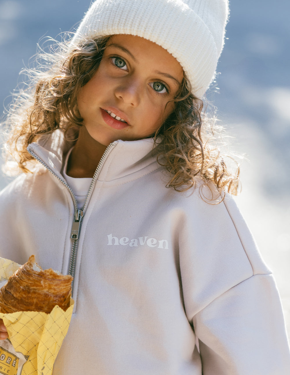 Elevated Faith Kids Jacket in Light Pink with Heaven Embroidery for Christian Kids Apparel