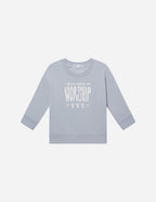 Light Blue Kids Crewneck Sweatshirt with 'I Was Made to Worship' Design - Christian Kids Apparel