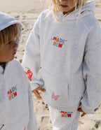 Elevated Faith Kids Hoodie in Light Gray with Made New Design, part of Christian Kids Apparel