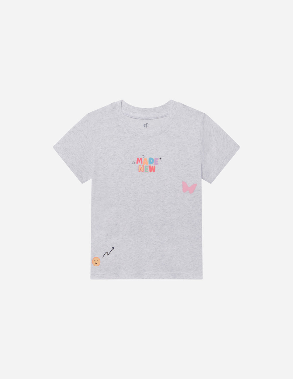 Elevated Faith Kids T-Shirt in Gray with 'Made New' Print, part of Christian Kids Apparel