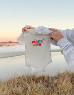 Elevated Faith Christian Kids Apparel Onesie with 'Made New' Colorful Design for Infants