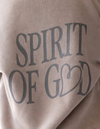 Elevated Faith Kids Hoodie in beige featuring 'Spirit of God' design, part of Christian Kids Apparel