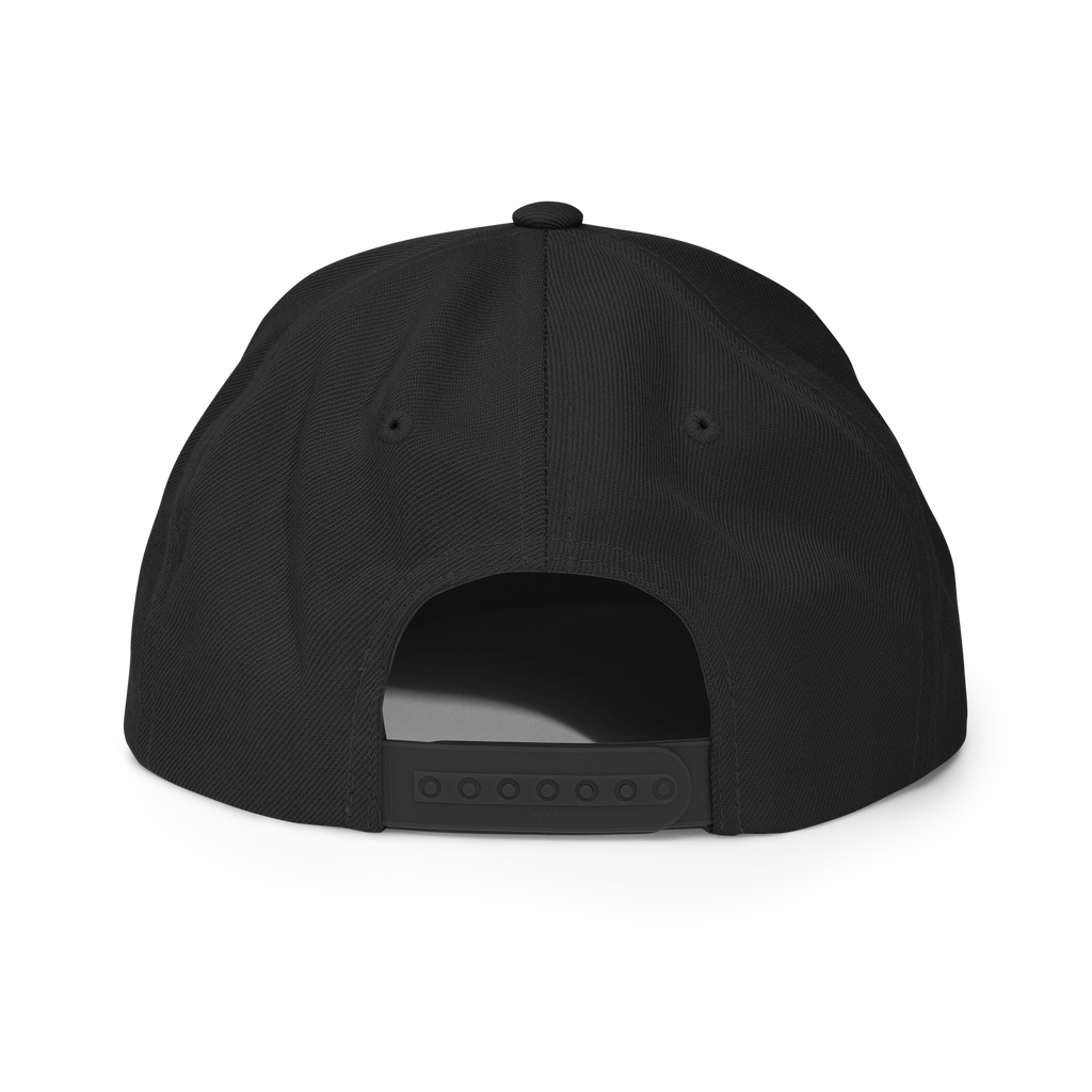Black snapback cap from RepThe1 Apparel featuring a comfortable fit, ideal for casual wear