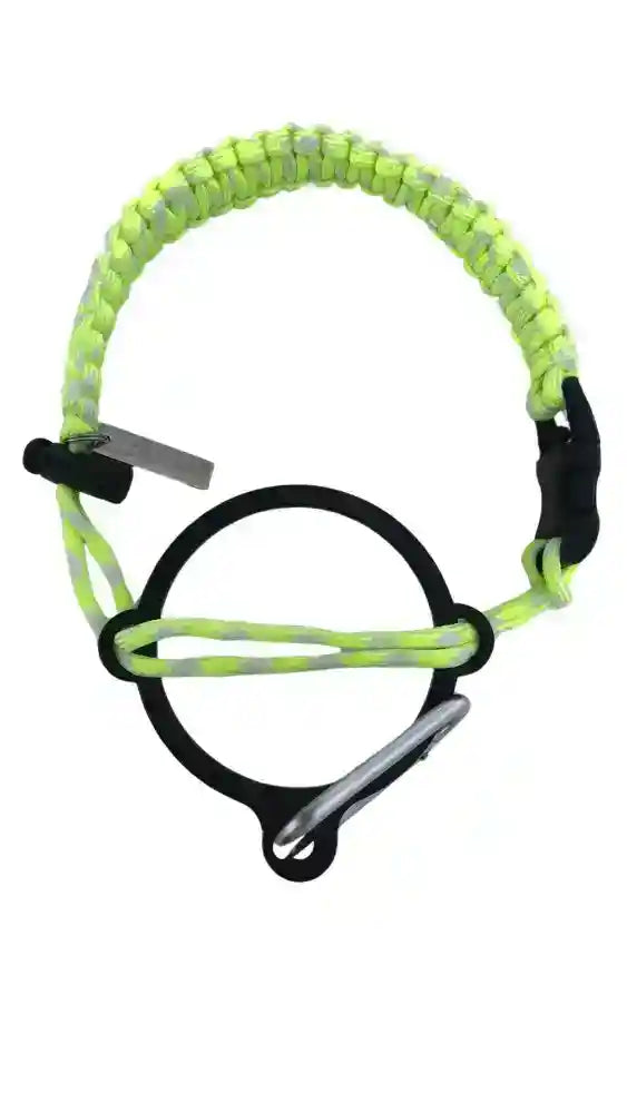COLDEST paracord handle for wide mouth water bottles in Glowie Lemon Green + White