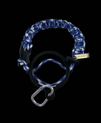 COLDEST paracord handle for wide mouth water bottles in Sailor's Blue