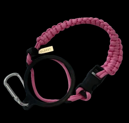 COLDEST paracord handle for wide mouth water bottles in Poppin' Pink