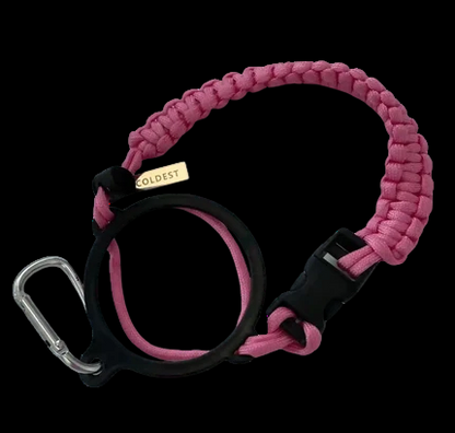COLDEST paracord handle for wide mouth water bottles in Poppin' Pink