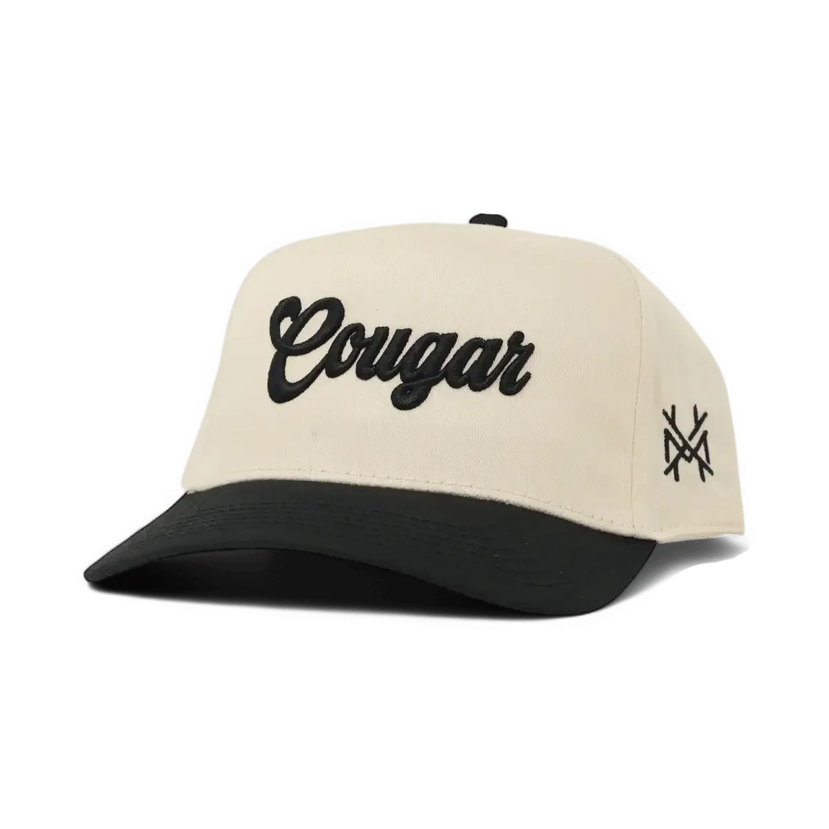 Cougar Funny Embroidered Snapback Hat in Retro Black/Natural – Ivy + Cloth