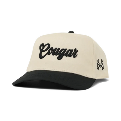 Cougar Funny Embroidered Snapback Hat in Retro Black/Natural – Ivy + Cloth