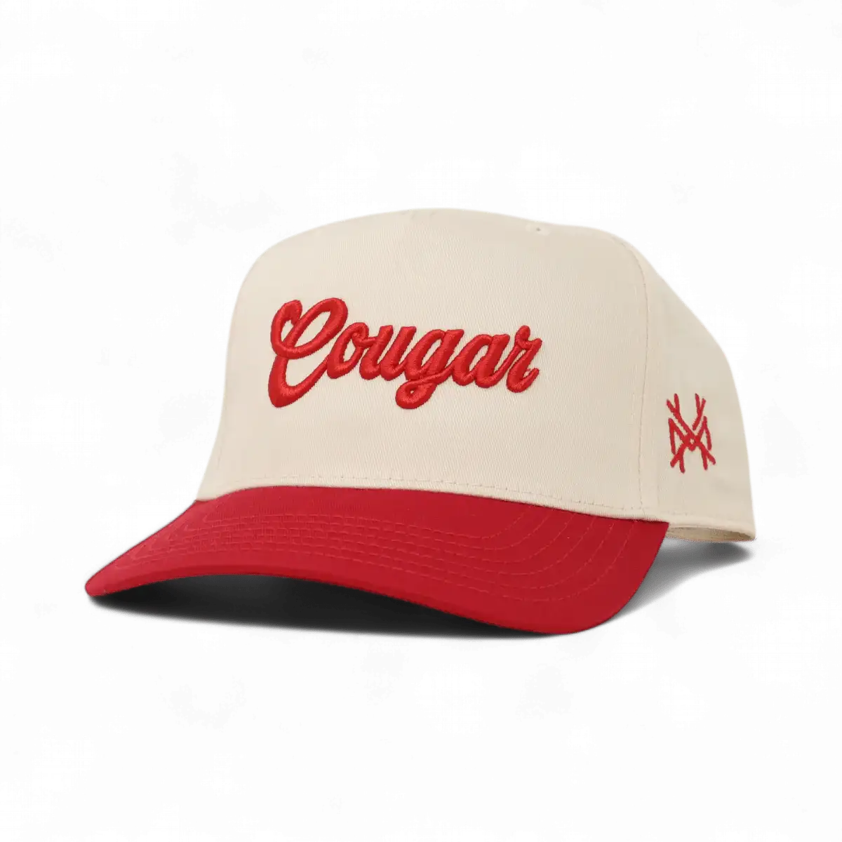 Cougar Funny Embroidered Snapback Hat in Retro Red/Natural – Ivy + Cloth