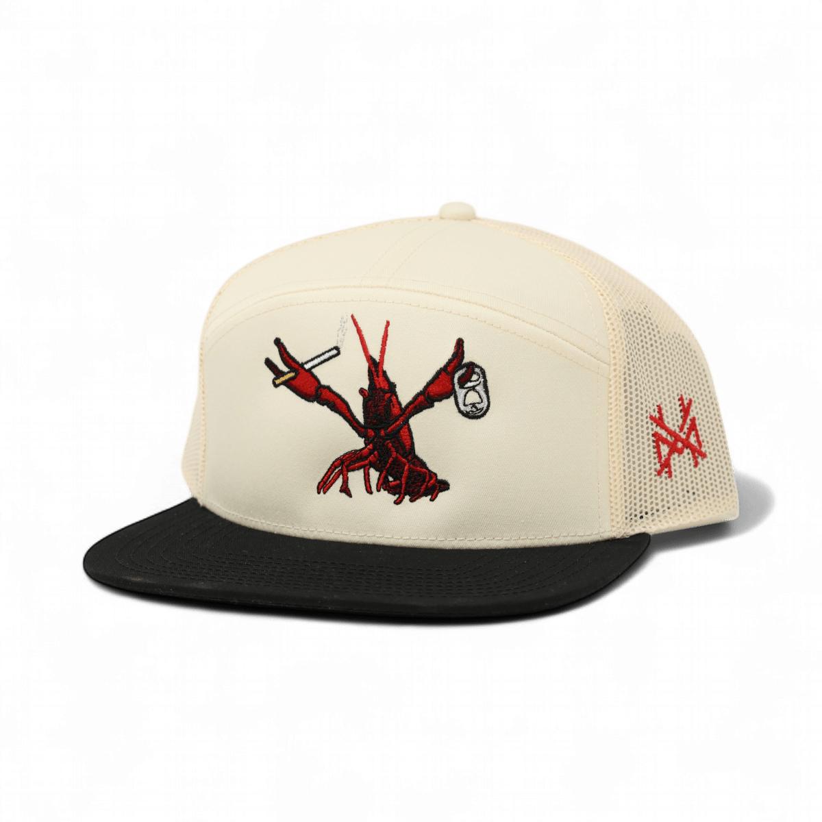 Crawdaddy Funny Embroidered Snapback Hat in 7 Panel Black/Natural – Ivy + Cloth