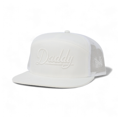 Daddy Funny Embroidered Hat in 7 Panel White – Ivy + Cloth
