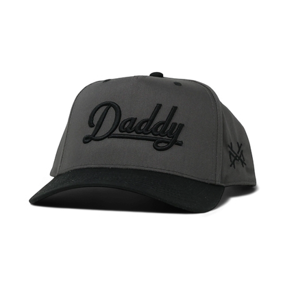 Daddy Funny Embroidered Hat in Retro Black/Charcoal – Ivy + Cloth
