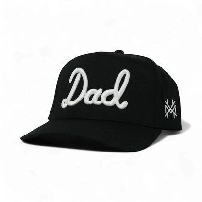 Dad Funny Embroidered Snapback Hat in Retro Black with White Thread – Ivy + Cloth