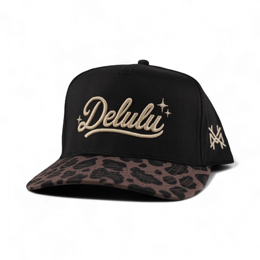 Delulu Funny Embroidered Snapback Hat in Retro Leopard/Black – Ivy + Cloth