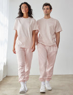 Elevated Faith Christian Apparel T-Shirt in soft pink, styled for a casual look with matching pants