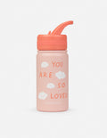 Elevated Faith Kids Water Bottle with the phrase 'You Are So Loved' for Christian Kids Apparel