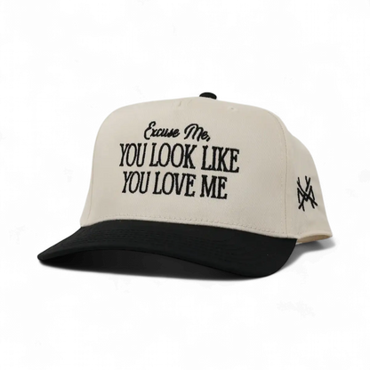 You Look Like You Love Me Funny Embroidered Trucker Hat in Retro Black/Natural – Ivy + Cloth