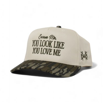 You Look Like You Love Me Funny Embroidered Trucker Hat in Retro Mossy Oak Bottomland/Natural – Ivy + Cloth
