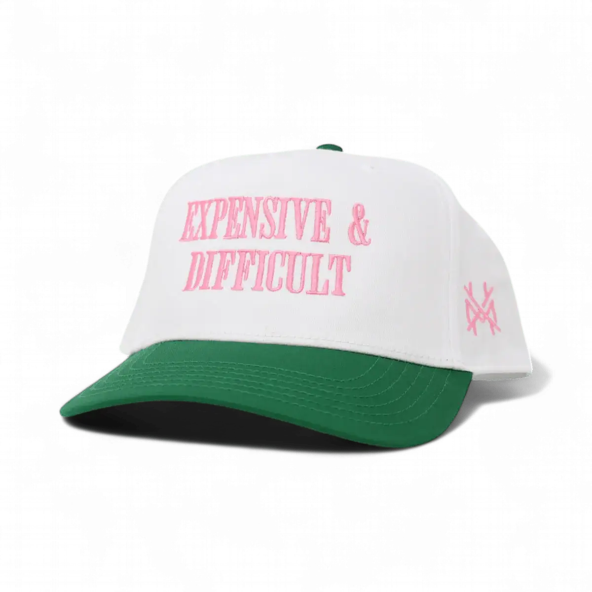 Expensive & Difficult Funny Embroidered Hat in Retro Kelly Green/White – Ivy + Cloth