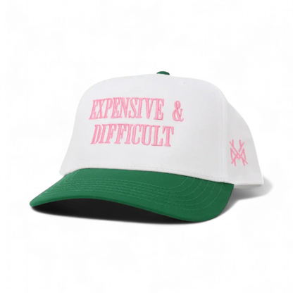 Expensive & Difficult Funny Embroidered Hat in Retro Kelly Green/White – Ivy + Cloth