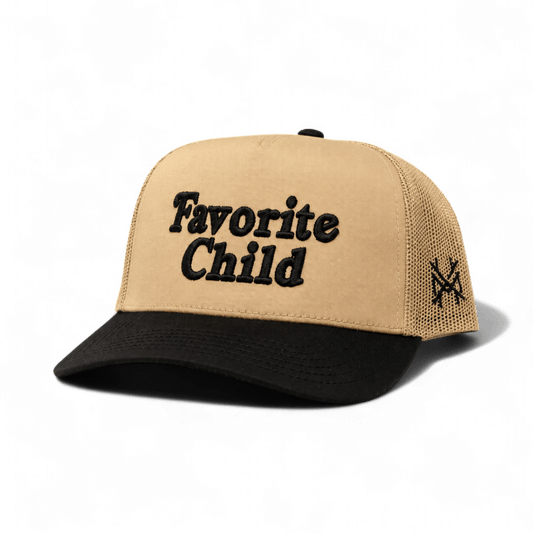 Favorite Child Funny Embroidered Snapback Hat in Retro Trucker Black/Khaki – Ivy + Cloth