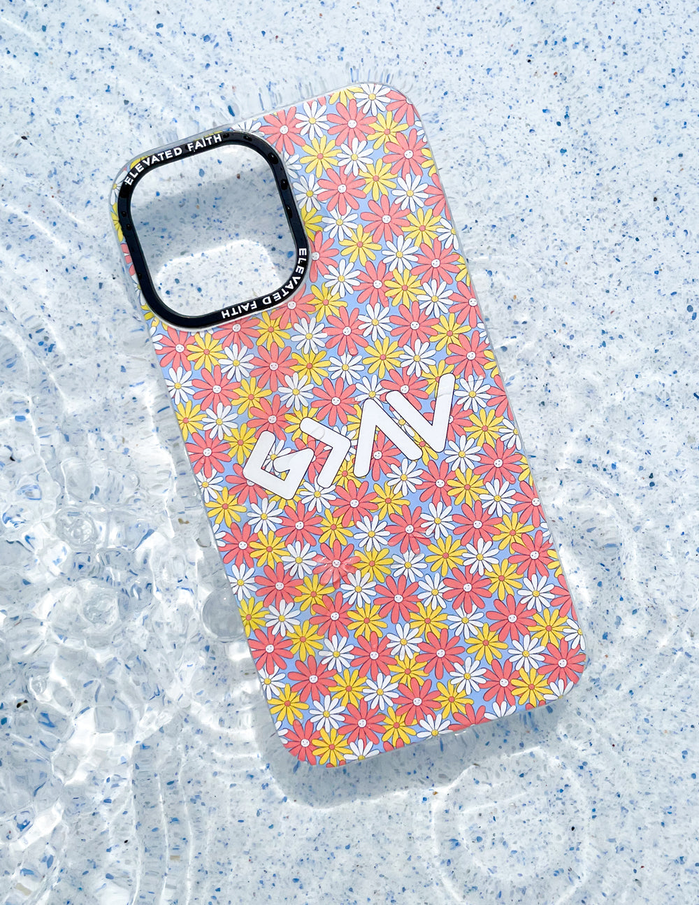 Elevated Faith Christian iPhone Case with colorful floral design and logo for stylish protection