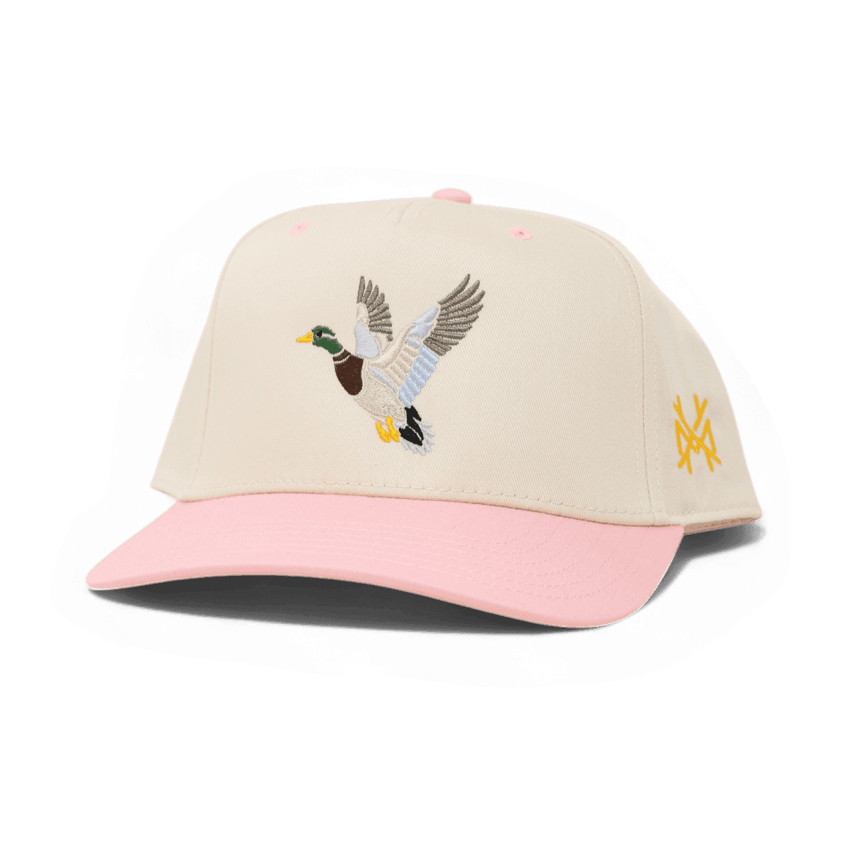 Flyaway Duck Funny Embroidered Snapback Hat in Retro Pink/Natural – Ivy + Cloth