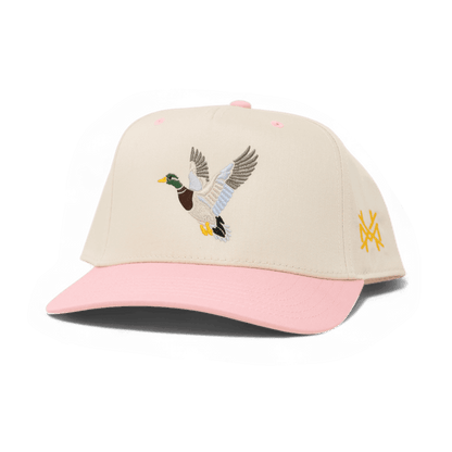Flyaway Duck Funny Embroidered Snapback Hat in Retro Pink/Natural – Ivy + Cloth