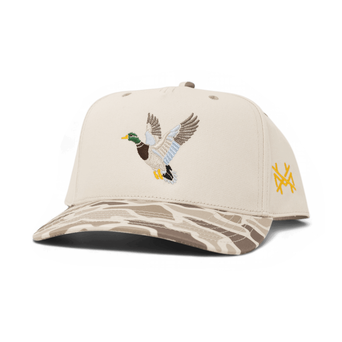 Flyaway Duck Funny Embroidered Snapback Hat in Retro Field Camo/Natural – Ivy + Cloth