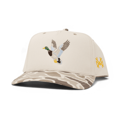 Flyaway Duck Funny Embroidered Snapback Hat in Retro Field Camo/Natural – Ivy + Cloth