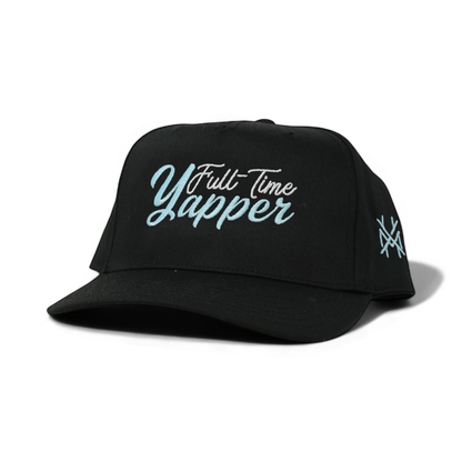 Full-Time Yapper Funny Embroidered Snapback Hat in Retro Blackout – Ivy + Cloth