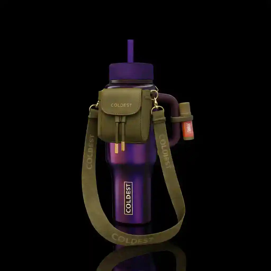 COLDEST mini water bottle backpack bundle in Caramel Drizzle Green
