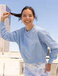 Light blue Christian Crewneck Sweatshirt from Elevated Faith with a relaxed fit and soft fabric