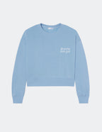 Elevated Faith Christian Crewneck Sweatshirt in light blue with 'Growing with God' text on front