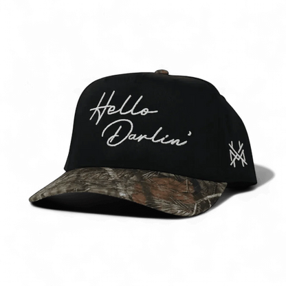 Hello Darlin Funny Embroidered Snapback Hat in Retro Mossy Oak Breakup Country/Black – Ivy + Cloth