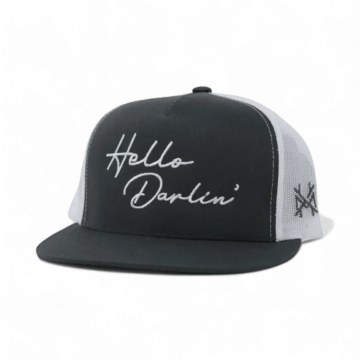 Hello Darlin Funny Embroidered Snapback Hat in Flat Bill Charcoal/White – Ivy + Cloth