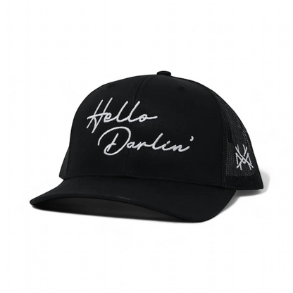 Hello Darlin Funny Embroidered Snapback Hat in Trucker Blackout – Ivy + Cloth