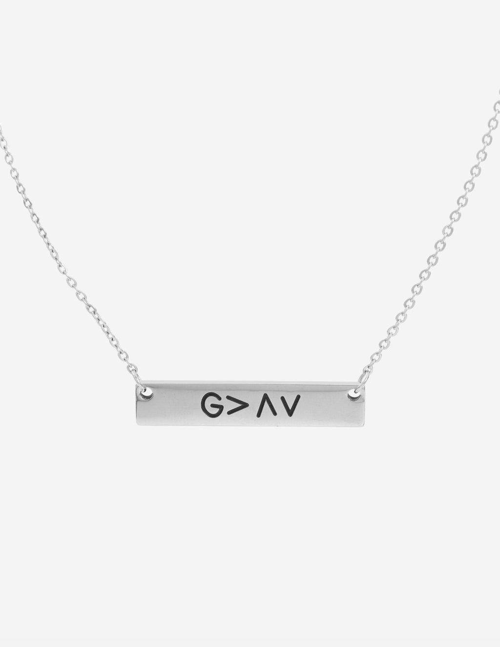 Elevated Faith Silver Bar Necklace featuring Christian Jewelry Inscription for Daily Inspiration